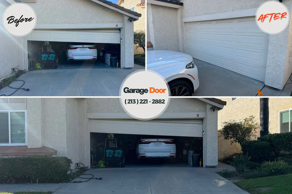 Before and after: garage door spring repair Erie, IL